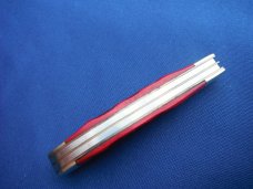 BOKER MAGNUM 2 BLADE KNIFE BONSAI SERIES MINI TRAPPER POCKET KNIFE Red  Jigged Bone scales
