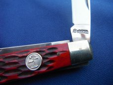 BOKER MAGNUM 2 BLADE KNIFE BONSAI SERIES MINI TRAPPER POCKET KNIFE Red  Jigged Bone scales