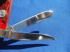 BOKER MAGNUM 2 BLADE KNIFE BONSAI SERIES MINI TRAPPER POCKET KNIFE Red  Jigged Bone scales