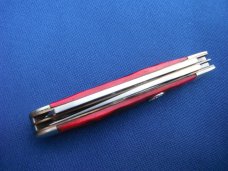 BOKER MAGNUM 2 BLADE KNIFE BONSAI SERIES MINI TRAPPER POCKET KNIFE Red  Jigged Bone scales