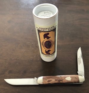2010 - Great Eastern Cutlery (GEC) - Curly Maple #53 Furtaker Muskrat Knife - 4 1/4" Closed