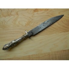 ANTIQUE SILVER HANDLES BOWIE KNIFE A.LEON SHEFFIELD A NO 1 CUTLERY ANTIQUE SILVER HANDLES BOWIE KNIFE A.LEON SHEFFIELD A NO 1 CUTLERY