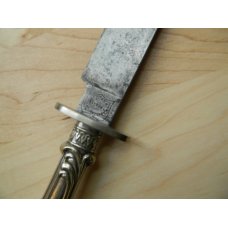ANTIQUE SILVER HANDLES BOWIE KNIFE A.LEON SHEFFIELD A NO 1 CUTLERY ANTIQUE SILVER HANDLES BOWIE KNIFE A.LEON SHEFFIELD A NO 1 CUTLERY