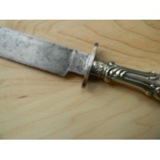 ANTIQUE SILVER HANDLES BOWIE KNIFE A.LEON SHEFFIELD A NO 1 CUTLERY ANTIQUE SILVER HANDLES BOWIE KNIFE A.LEON SHEFFIELD A NO 1 CUTLERY