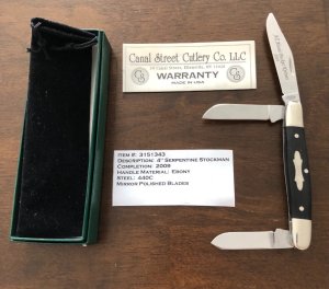 2009 AAPK Club Knife - Canal Street Cutlery Manufactured 4" Stockman - 440C Steel Blades