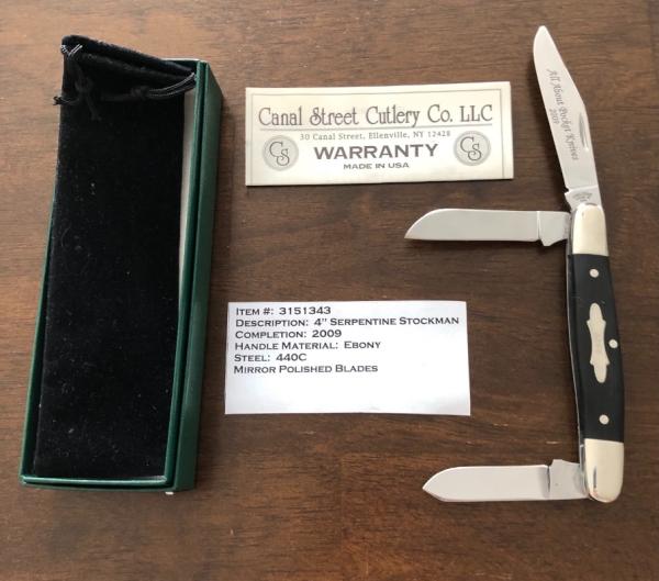 2009 AAPK Club Knife - Canal Street Cutlery Manufactured 4" Stockman - 440C Steel Blades 2009 AAPK Club Knife - Canal Street Cutlery Manufactured 4" Stockman - 440C Steel Blades