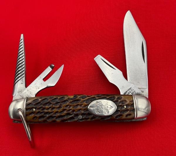 Vintage NEW YORK KNIFE CO Model No. BS1 Official Boy Scouts of America Pocket Knife c.1926-1931 Bone Vintage NEW YORK KNIFE CO Model No. BS1 Official Boy Scouts of America Pocket Knife c.1926-1931 Bone