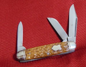 VINTAGE EXCELLENT + CONDITION HIGH CARBON STEEL USA STA-SHARP ( CAMILLUS )  CATTLE KNIFE 1927-1940