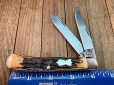 Queen City Cutlery Razor Trapper, Beautiful Stag Handles (BDSM7)