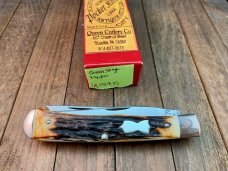 Queen City Cutlery Razor Trapper, Beautiful Stag Handles (BDSM7)
