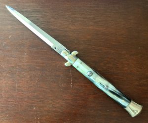 AGA Campolin Picklock Stiletto Switchblade, 2017 Production, Very Nice Horn, New 