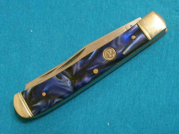 BLUE INDIAN HEAD TRAPPER HUNTING SKINNING SURVIVAL FOLDING POCKET KNIFE KNIVES BLUE INDIAN HEAD TRAPPER HUNTING SKINNING SURVIVAL FOLDING POCKET KNIFE KNIVES