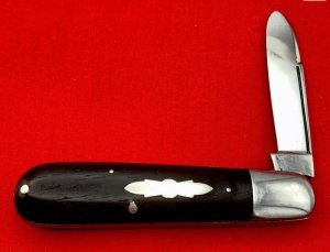 Vintage Early MAHER & GROSH 1-Blade Barehead Jack Folding Pocket Knife - Ebony Scales 