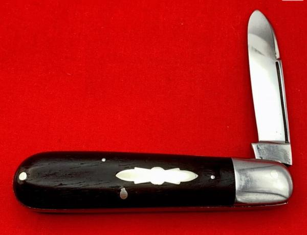 Vintage Early MAHER & GROSH 1-Blade Barehead Jack Folding Pocket Knife - Ebony Scales 