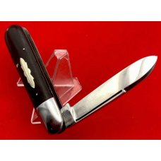 Vintage Early MAHER & GROSH 1-Blade Barehead Jack Folding Pocket Knife - Ebony Scales 