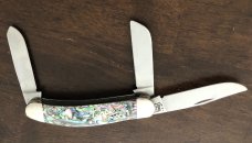 2001 Case XX TB8339 Sowbelly Stockman Knife - Beautiful Abalone Handles with Silver Script 2001 Case XX TB8339 Sowbelly Stockman Knife - Beautiful Abalone Handles with Silver Script