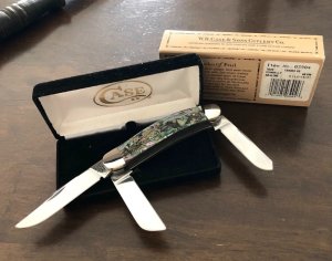 2001 Case XX TB8339 Sowbelly Stockman Knife - Beautiful Abalone Handles with Silver Script