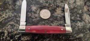 Case XX USA A62042 Pen Knife 10 Dot (1980) Smooth Red Appaloosa Bone