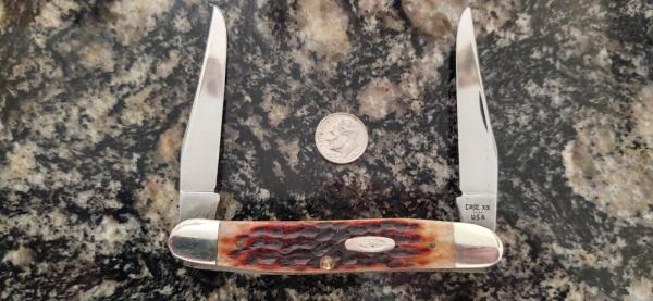 CASE XX MUSKRAT PATTERN JIGGED BONE HANDLE 4 DOT 1986 USA NEW NO BOX CASE XX MUSKRAT PATTERN JIGGED BONE HANDLE 4 DOT 1986 USA NEW NO BOX