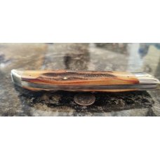 Case XX Hand Made USA 3 Dot (1977) Stag 5172 SSP Blue Scroll Clasp Knife Case XX Hand Made USA 3 Dot (1977) Stag 5172 SSP Blue Scroll Clasp Knife