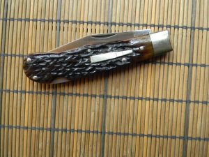 REMINGTON UMC BULLET LOCKBACK KNIFE BONE