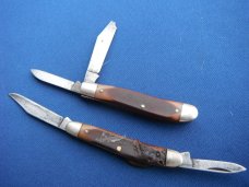 Lot of 3 Schrade Old Timer 720T & 1040T 2 Blade Folding Pocket Knife 1080T 3 Blade Stockman USA MADE