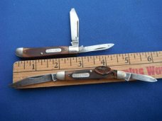 Lot of 3 Schrade Old Timer 720T & 1040T 2 Blade Folding Pocket Knife 1080T 3 Blade Stockman USA MADE