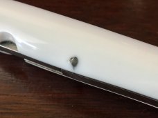 Jeremy Kreis (JTK) Batwing Rizzuto Estileto Milano Switchblade Clone, White Plastic Handle, Unused Jeremy Kreis (JTK) Batwing Rizzuto Estileto Milano Switchblade Clone, White Plastic Handle, Unused