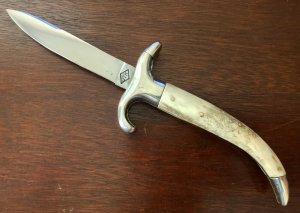 Jeremy Kreis (JTK) Bolster Release Switchblade, Bone Handle, Unused 