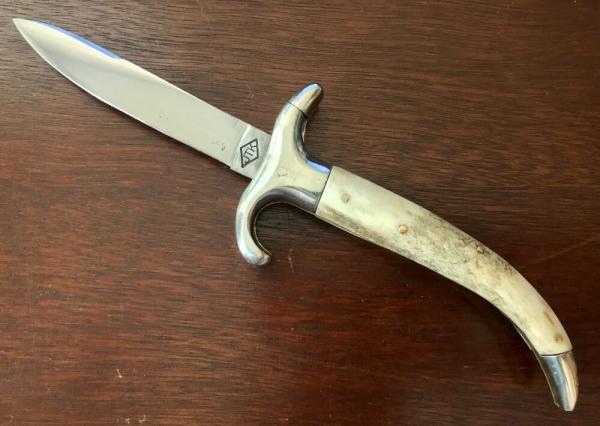 Jeremy Kreis (JTK) Bolster Release Switchblade, Bone Handle, Unused 