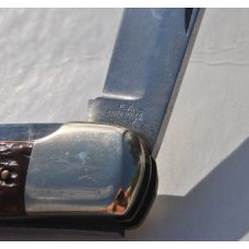 F.A. Bauer 2 Blade Folding Hunter Solingen Germany 1950's Near Mint Little Or No Honing Tarnish F.A. Bauer 2 Blade Folding Hunter Solingen Germany 1950's Near Mint Little Or No Honing Tarnish