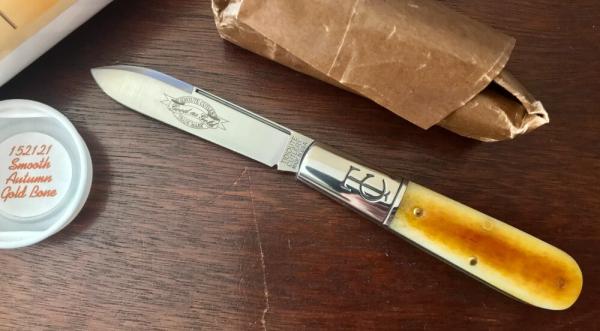 Great Eastern Cutlery Tidioute #152121 TC Barlow, Smooth Autumn Gold Bone Handle, New (GEC 15)