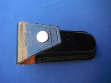 Genuine Puma German Black Leather Belt Pouch / Knife case for a folding pocket knife. Folding Knives Genuine Puma German Black Leather Belt Pouch / Knife case for a folding pocket knife. Folding Knives
