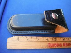 Genuine Puma German Black Leather Belt Pouch / Knife case for a folding pocket knife. Folding Knives Genuine Puma German Black Leather Belt Pouch / Knife case for a folding pocket knife. Folding Knives