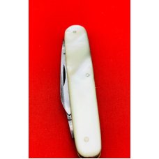 Vintage SOUTHINGTON CUT CO Sleeveboard Shadow Pen Folding Pocket Knife c.1867-1905 MOP