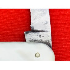 Vintage SOUTHINGTON CUT CO Sleeveboard Shadow Pen Folding Pocket Knife c.1867-1905 MOP