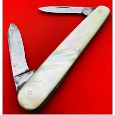 Vintage SOUTHINGTON CUT CO Sleeveboard Shadow Pen Folding Pocket Knife c.1867-1905 MOP