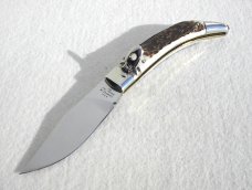 NEW 2021 A.G.A CAMPOLIN 8.5" DIANA LEVER LOCK GENUINE STAG, NICKEL SILVER BOLSTERS, LEATHER SHEATH