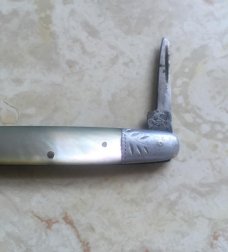 100 YEAR OLD STILL PERFECT PEARL AND ALUMINUM BOLSTERS