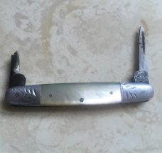 100 YEAR OLD STILL PERFECT PEARL AND ALUMINUM BOLSTERS