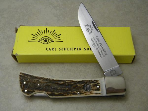 C. Schlieper German Eye Germany 99DSL Stag Lockback Knife in Box C. Schlieper German Eye Germany 99DSL Stag Lockback Knife in Box