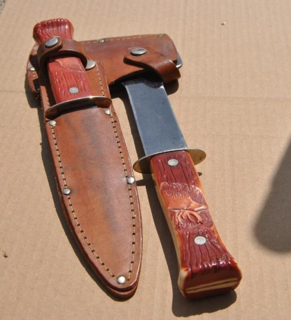 Imperial Prov. R.I. USA Hatchet/Knife Set With Scabbard Unused 1946-56 Imperial Prov. R.I. USA Hatchet/Knife Set With Scabbard Unused 1946-56