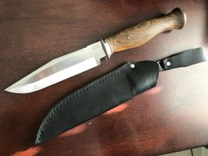 Large Hunter/Bowie Knife, with sheath, USA maker, hand made complete
