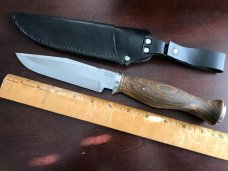 Large Hunter/Bowie Knife, with sheath, USA maker, hand made complete Large Hunter/Bowie Knife, with sheath, USA maker, hand made complete