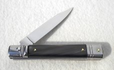 NEW OLD STOCK AKC 8" SLIMLINE LEVERLOCK SWEDGE BLADE, GENUINE BRAZILIAN HORN MANIAGO ITALY