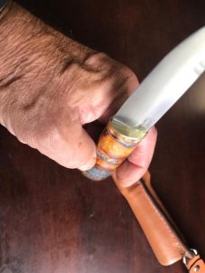 Hand crafted Puukko includes hand made sheath, USA maker