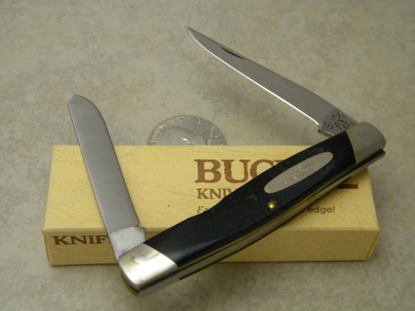 Buck USA Model # 313 Black Saw Cut Delrin Muskrat Knife c.Pre-1986 - NIB