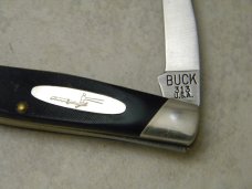 Buck USA Model # 313 Black Saw Cut Delrin Muskrat Knife c.Pre-1986 - NIB