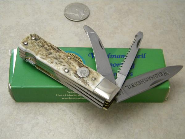 Weidmannsheil Solingen Germany Genuine Stag Lockback Knife NIB