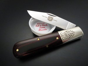 Great Eastern Cutlery #86 2-Acorn Barlow 440C Red & Black Micarta GEC 861121